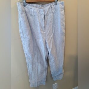 Chico's 100% linen pant gray size 8 zipper fly